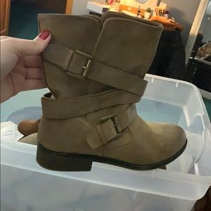 Tan booties
